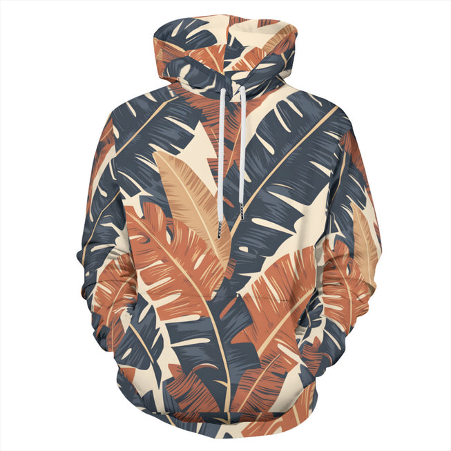 Tropical Leaves Pattern Adult Hoodie