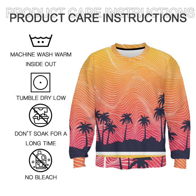 Sunset Pattern Crew Neck Sweater