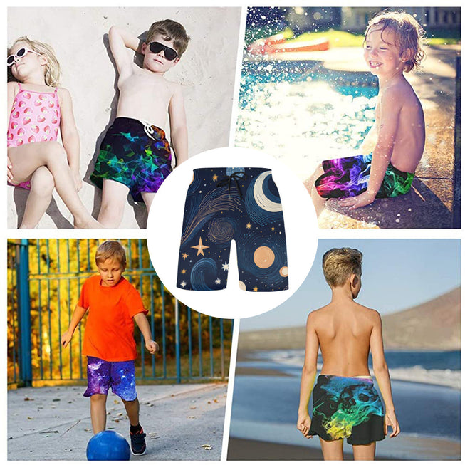 Galaxy Patterns Kids Peach Skin Beach Pants