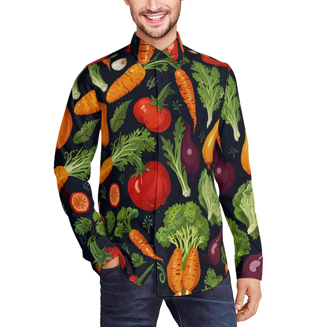 Veggies Pattern Men's Classic Long-Sleeved Shirt