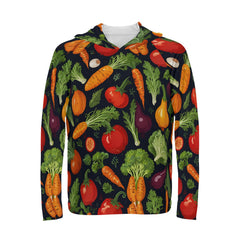 Veggies Pattern Men's Sun Protection Long Sleeve Hoodie