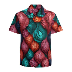 Abstract Seamless Pattern Men's Casual Short-Sleeved Shirt.