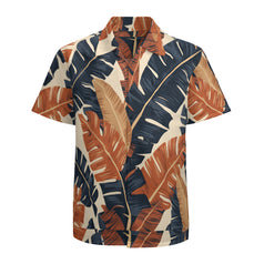 Tropical Leaves Men's Casual Short-Sleeved Shirt