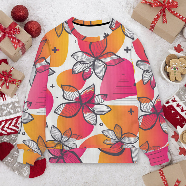 Floral Shapes Crew Neck Sweater