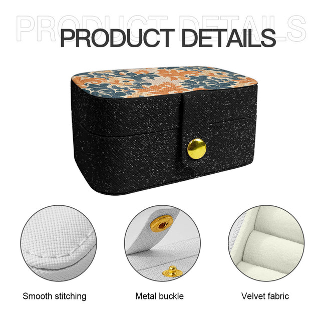 Orange Floral Personalized Portable Jewelry Box