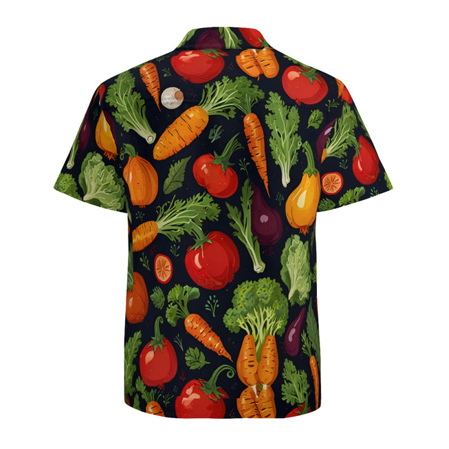 Veggies Pattern Women's Men's Casual Sort-Sleeved Shirt