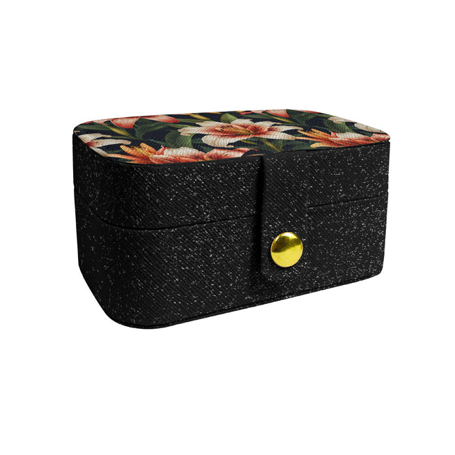 Lily Flower Pattern Personalized Portable Jewelry Box