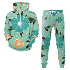 Floral Seamless Pattern Men's Adult Hoodie Set