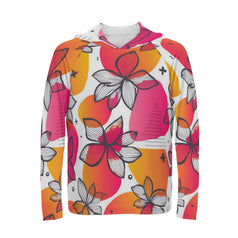 Floral Shapes Men's Sun Protection Long Sleeve Hoodie