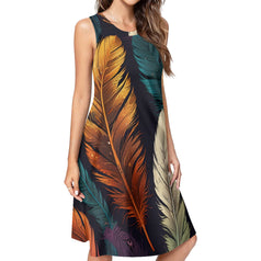 Elegant Feathers Women's Casual Dress