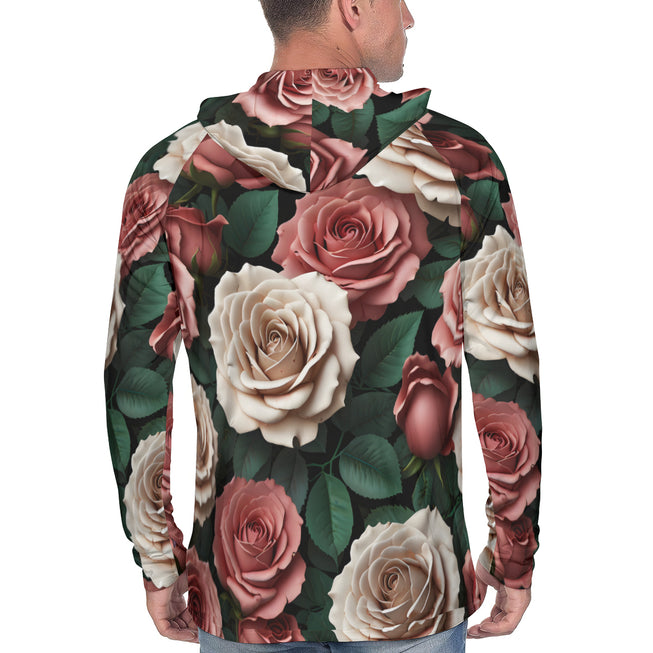 Rose Pattern Sun Protection Long Sleeve Hoodie