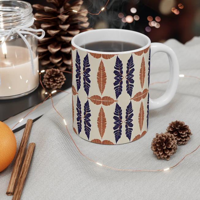 Tropical Leaf Pattern Mug 11oz