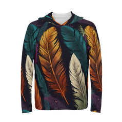 Elegant Feathers Men's Sun Protection Long Sleeve Hoodie