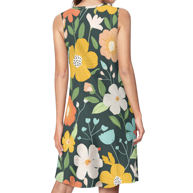 Floral Seamless Pattern Women's Casual Dress