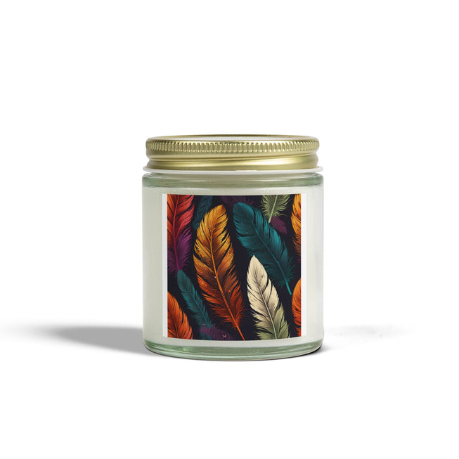 Elegant Feathers Scented Coconut Apricot Candles (4oz, 9oz)