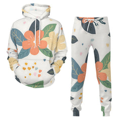 Firefly Floral Seamless Pattern Men's Adult Hoodie Set