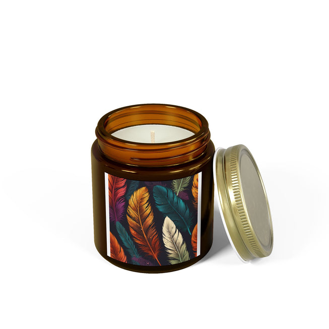 Elegant Feathers Scented Coconut Apricot Candles (4oz, 9oz)