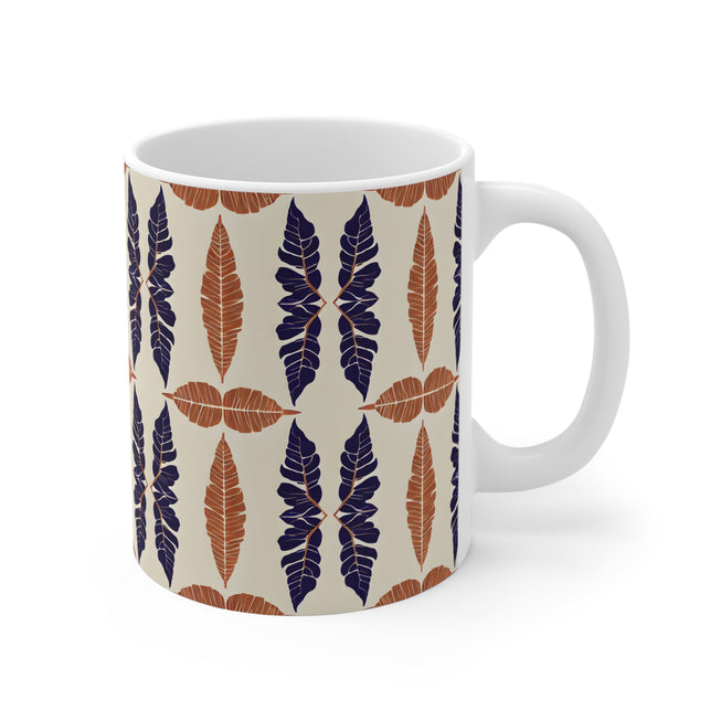 Tropical Leaf Pattern Mug 11oz