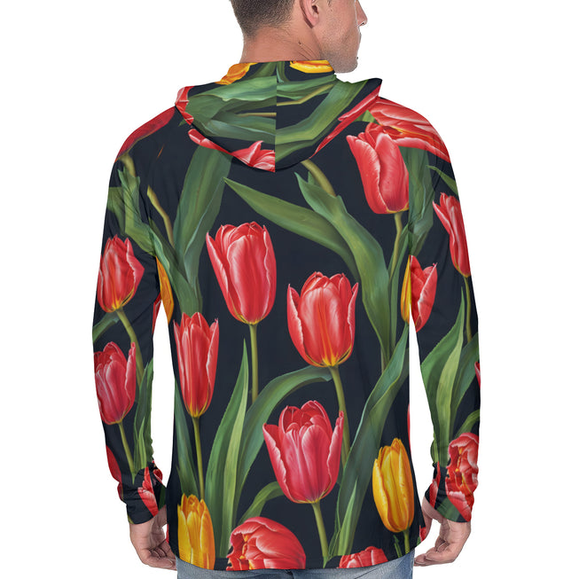 Tulip Pattern Men's Sun Protection Long Sleeve Hoodie