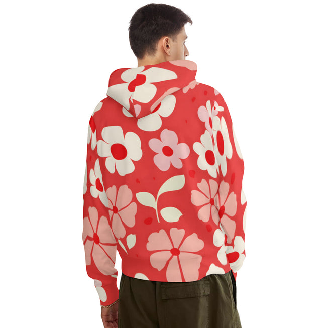 Red Floral Adult Hoodie Set