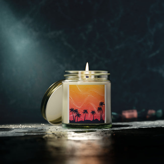 Sunset Pattern Scented Coconut Apricot Candles (4oz, 9oz)