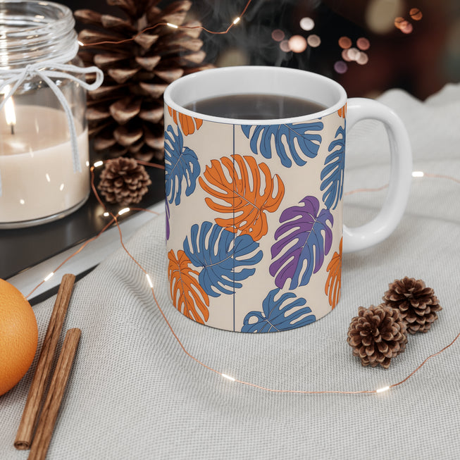 Tropical Leaf Pattern Mug 11oz