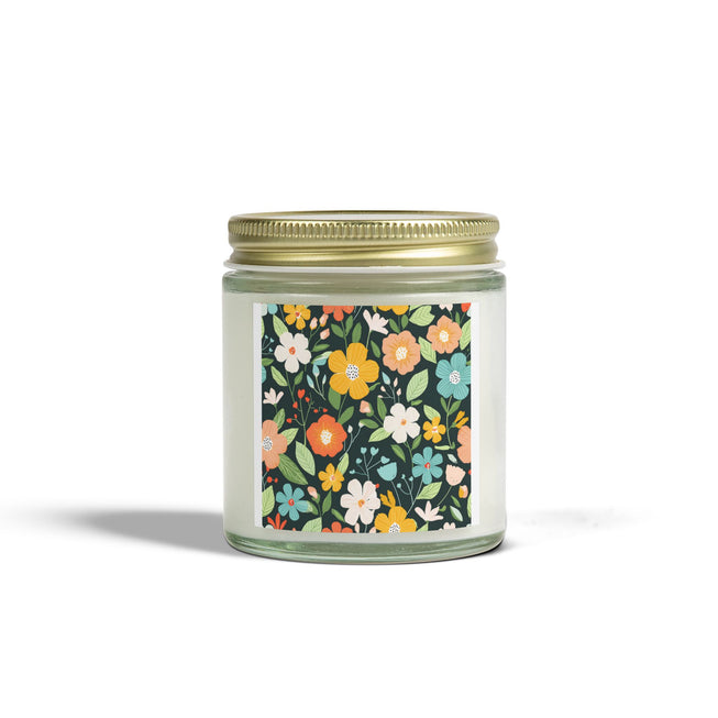 Floral Pattern Scented Coconut Apricot Candles (4oz, 9oz)