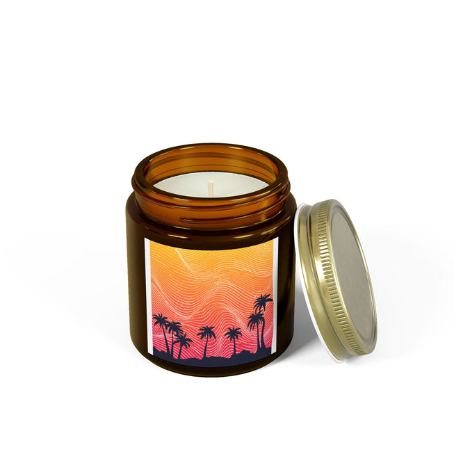 Sunset Pattern Scented Coconut Apricot Candles (4oz, 9oz)