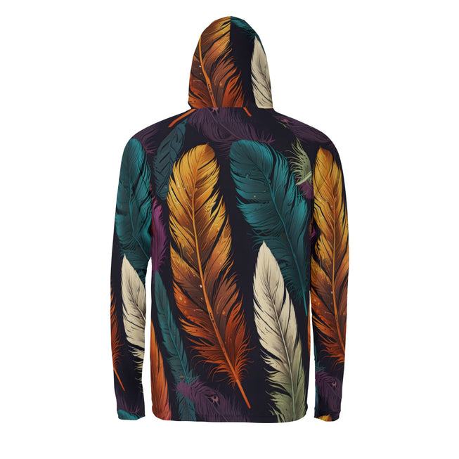 Elegant Feathers Men's Sun Protection Long Sleeve Hoodie