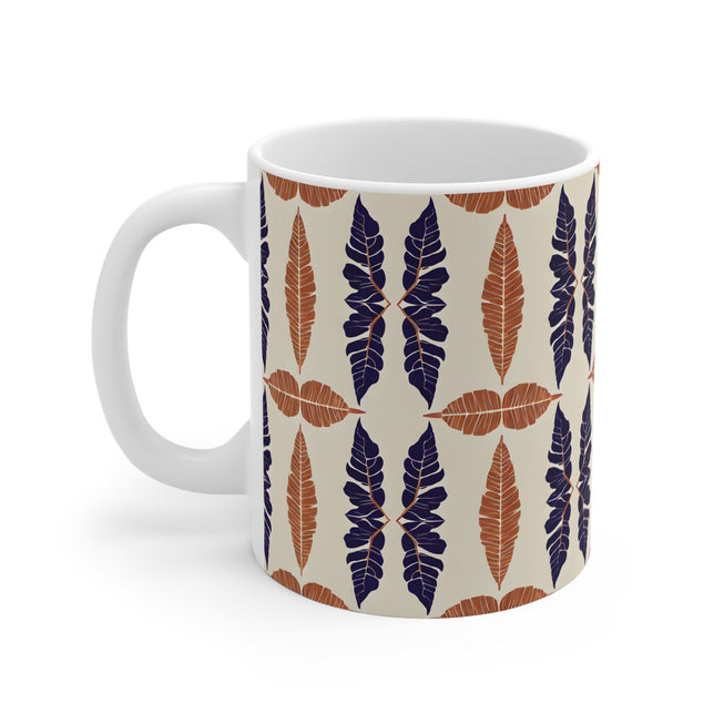 Tropical Leaf Pattern Mug 11oz