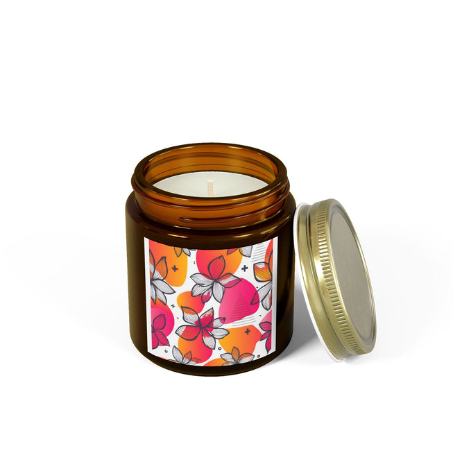 Floral Shapes Scented Coconut Apricot Candles (4oz, 9oz)