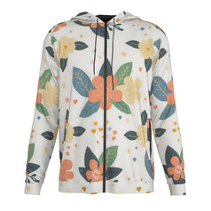 Firefly Floral Seamless Pattern Men's Zip Up Hoodie