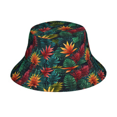 Tropical Pattern Double-Sided Unisex Polyester Bucket Hat