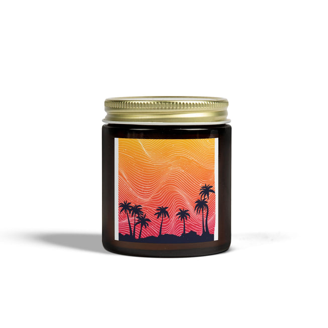 Sunset Pattern Scented Coconut Apricot Candles (4oz, 9oz)