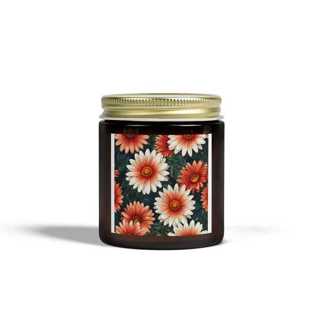 Flower Pattern Scented Coconut Apricot Candles (4oz, 9oz)