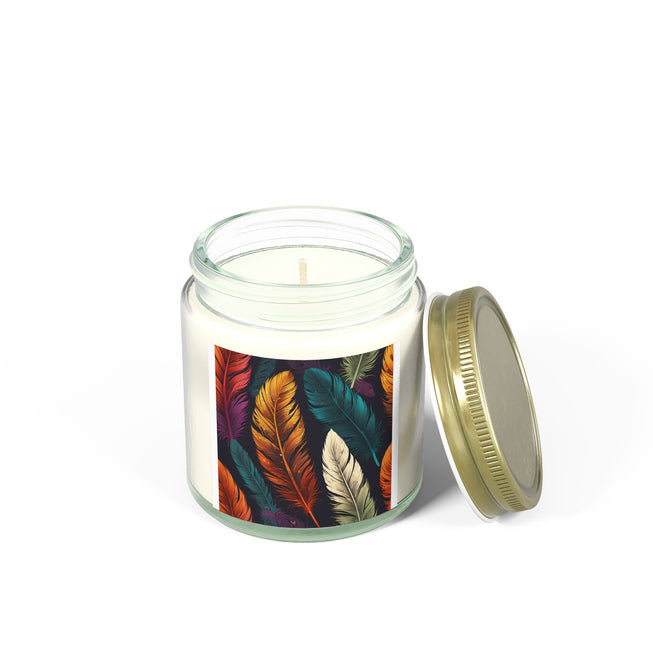 Elegant Feathers Scented Coconut Apricot Candles (4oz, 9oz)