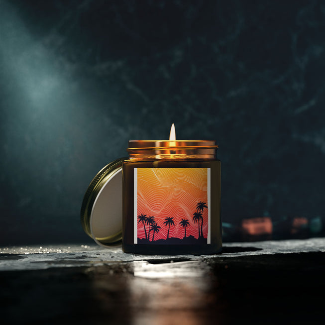 Sunset Pattern Scented Coconut Apricot Candles (4oz, 9oz)