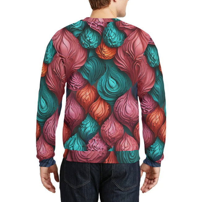 Abstract Seamless Pattern Crew Neck Sweater