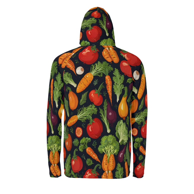 Veggies Pattern Men's Sun Protection Long Sleeve Hoodie