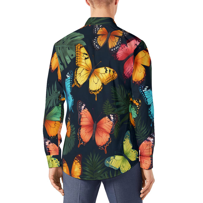 Tropical Butterfly Men's Classic Long-Sleeved Shirt