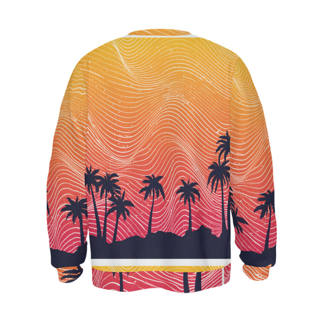 Sunset Pattern Crew Neck Sweater