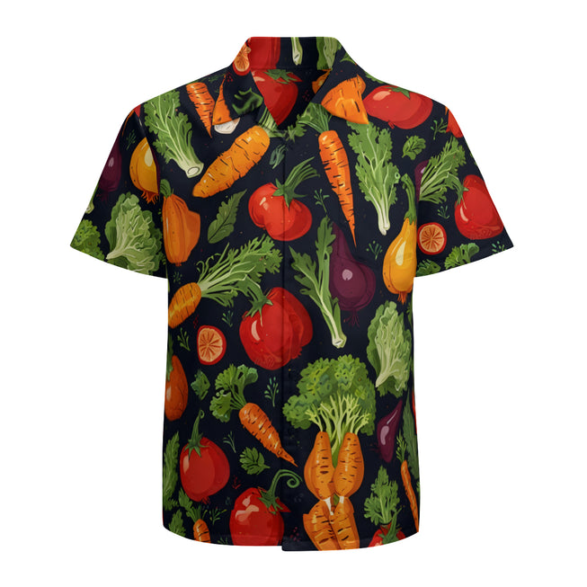 Veggies Pattern Women's Men's Casual Sort-Sleeved Shirt