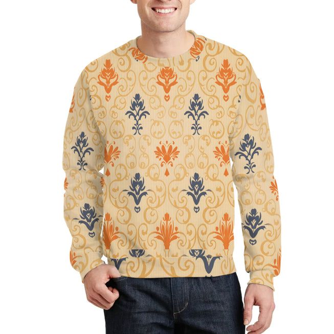 Abstract Pattern Crew Neck Sweater