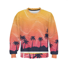 Sunset Pattern Crew Neck Sweater