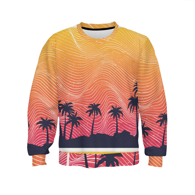 Sunset Pattern Crew Neck Sweater