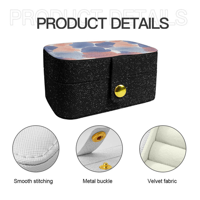 Floral Shapes Pattern Personalized Portable Jewelry Box