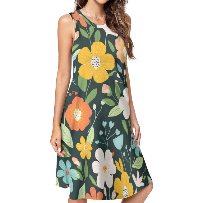 Floral Seamless Pattern Women's Casual Dress