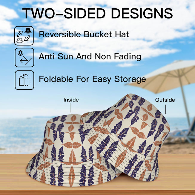 Tropical Leaf Double-Sided Unisex Polyester Bucket Hat