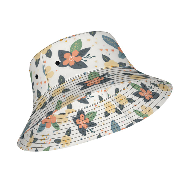 Firefly Floral Seamless Pattern Double-Sided Unisex Polyester Bucket Hat