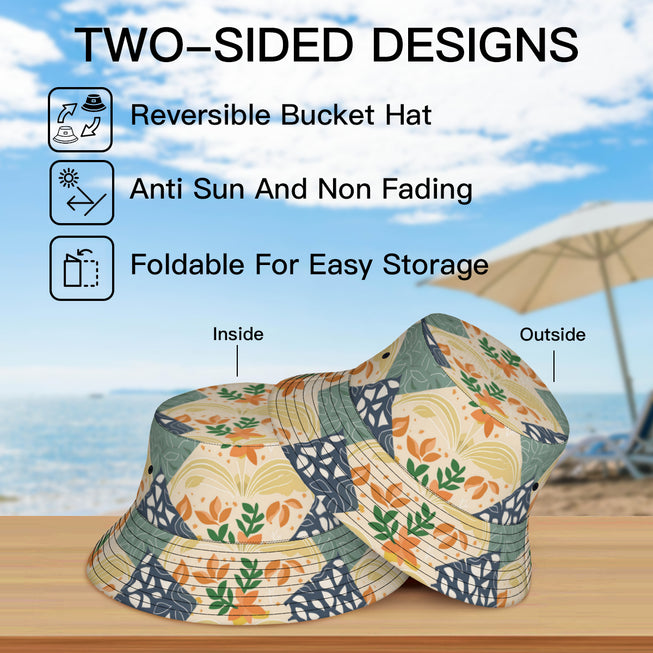 Abstract Inspired Pattern Double-Sided Unisex Polyester Bucket Hat